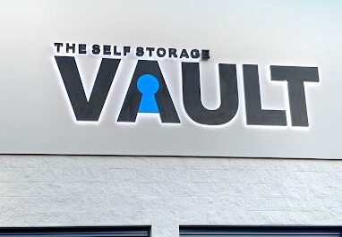 Signage for The Self Storage Vault in Bellport, NY.