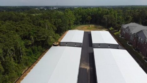 Aerial view of Space Savers Storage in Mobile, AL.