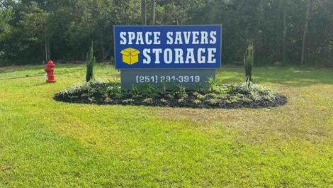 Signage for Space Savers Storage in Mobile, AL.