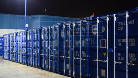 Storage crates at SteelSafe Storage & Parking.