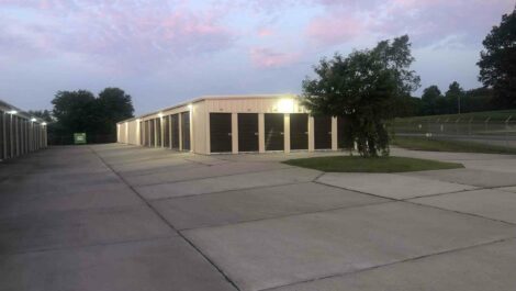 Exterior of storage units at Madisonville Self Storage facility.