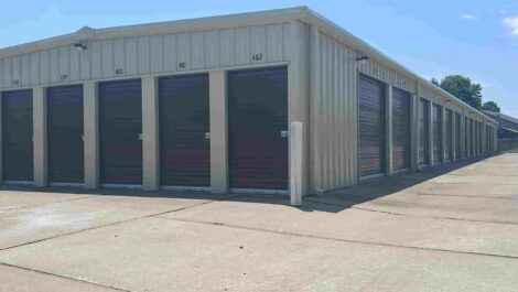 View of exterior storage units at Madisonville Self Storage facility.