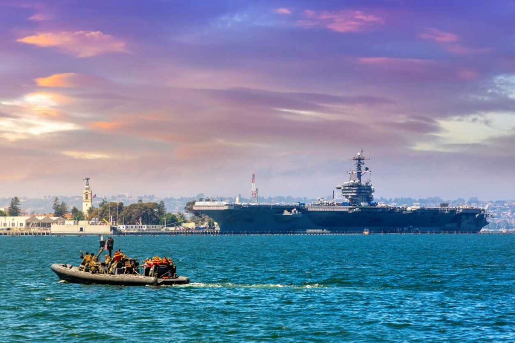 Naval base off the coast of San Diego