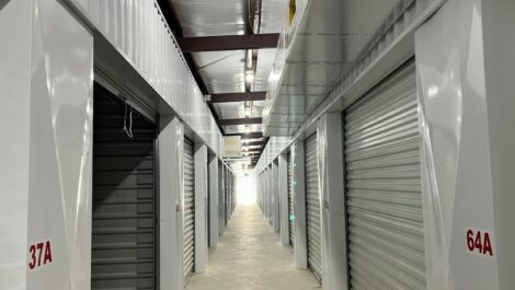 Indoor storage units at Rethink Self Storage in Hamshire, TX.