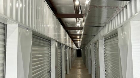 Indoor storage units at Rethink Self Storage in Hamshire, Texas.