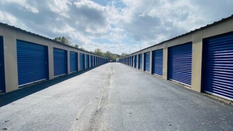 Ally view of outdoor storage units.