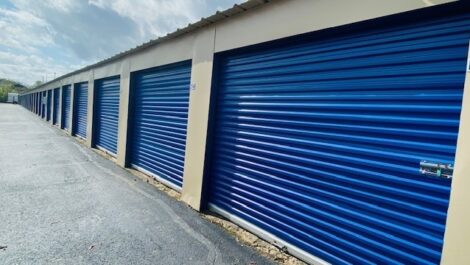 Blue storage unit.