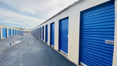 Multiple outdoor storage units.