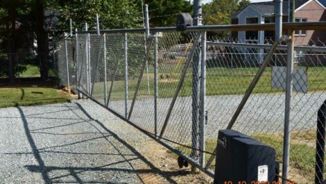 Gated entrance at Siler City Self Storage in Siler City, NC.