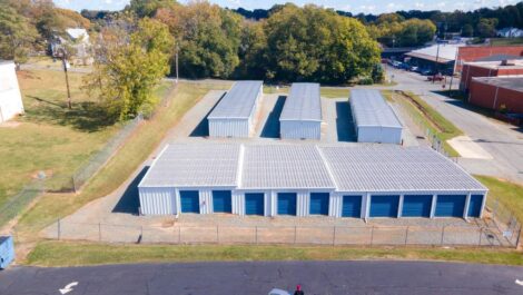 Aerial view of Siler City Self Storage - W Second in Siler City, NC.
