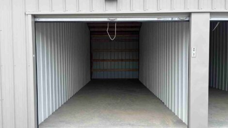 View of the interior of an outdoor storage unit at Region Self Storage.