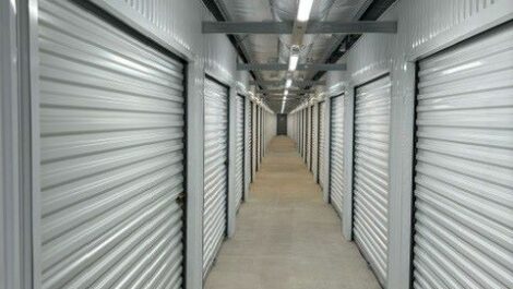 View of indoor storage units at Safe and Easy Self Storage facility.