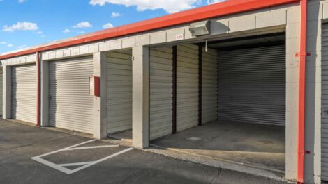 Interior of outdoor storage unit.