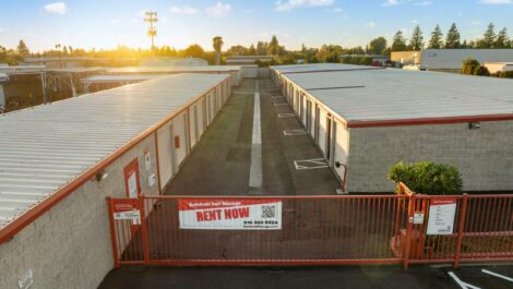 Ariel view of gated storage facility.