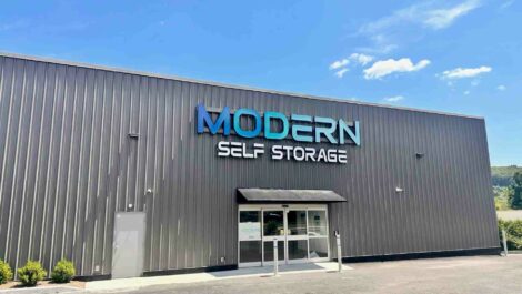 Exterior view of Modern Self Storage facility.