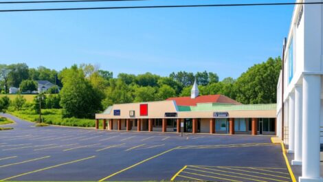 Exterior of Ridge Self Storage facility, side view.
