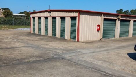 Exterior of storage units at Woodworth Self Storage.