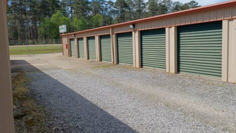 Exterior of storage units at Woodworth Self Storage.