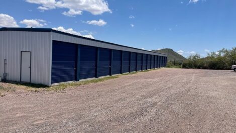 Exterior of storage units at The Compound Self Storage facility.