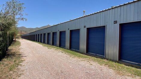 "Exterior of storage units at The Compound Self Storage.