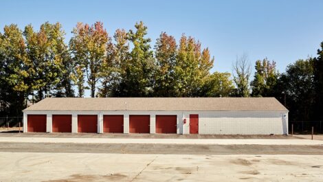 View of storage units from a distance.