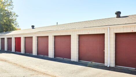 Storage units with drive-up access.