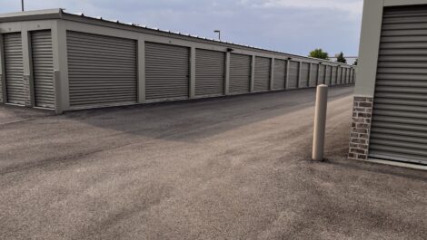 Outdoor, drive-up storage units at Ridgeview Storage in McHenry, IL.