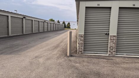 Outdoor, drive-up storage units at Ridgeview Storage in McHenry, IL.