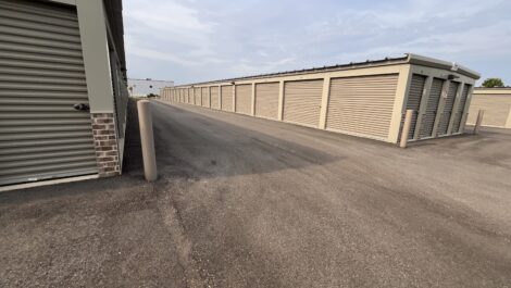 Outdoor, drive-up storage units at Ridgeview Storage in McHenry, IL.