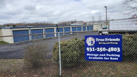 Outdoor storage units at True Friends Moving and Storage Facility.