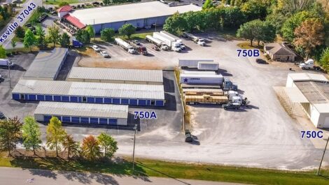 Aerial view of True Friends Moving and Storage Facility.